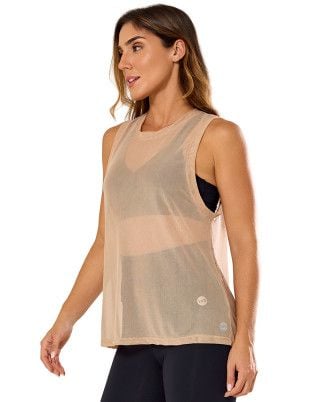 Regata Fitness Tule Flex Alongada Bege SND Fitness