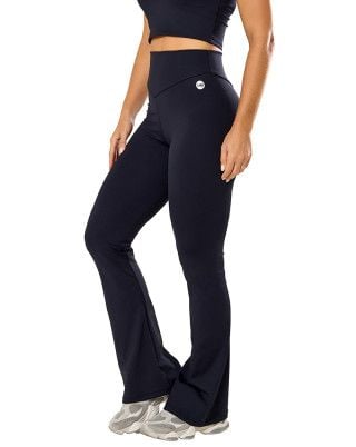 Calça Flare Elastic Touch Média Compressão UV50+ Preto SND Fitness