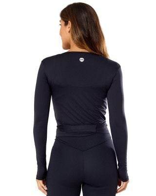 Blusa Skin Transpassada Antimicrobiana UV50+ Preta SND Fitness