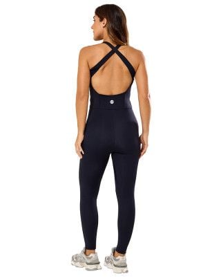 Macacão Fitness Elastic Touch Média Compressão UV50+ Preto SND Fitness