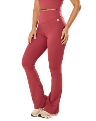 Calça Flare Elastic Touch Média Compressão UV50+ Rosa Escuro SND Fitness