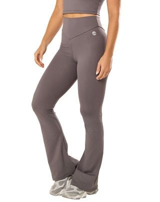 Calça Flare Elastic Touch Média Compressão UV50+ Cinza SND Fitness