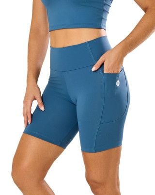 Bermuda Elastic Touch Média Compressão UV50+ Azul Petróleo SND Fitness