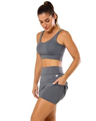 Look Slim Basic Média Compressão UV50+ Cinza SND Fitness