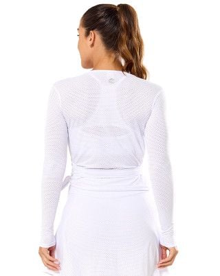Blusa Air Microporos Transpassada Branca SND Fitness