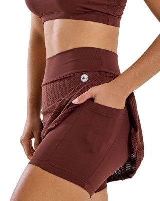 Short Saia New Fly Média Compressão UV50+ Marrom SND Fitness