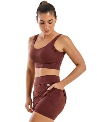 Look Slim Basic Média Compressão UV50+ Marrom SND Fitness