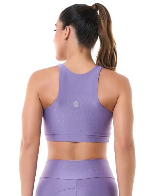 Top Trend Alta Sustentação Média Compressão UV50+ Lilás SND Fitness