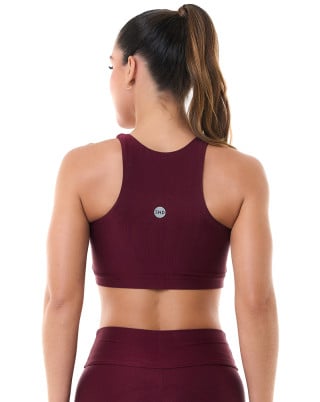 Top Trend Alta Sustentação Média Compressão UV50+ Vinho SND Fitness