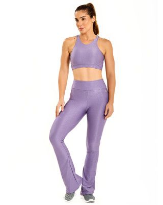 Look Trend Vinho Top + Flare Trend Lilás SND Fitness