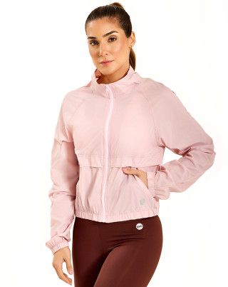 Casaco Corta Vento Happiness Rosa Chá SND Fitness - Edição Limitada