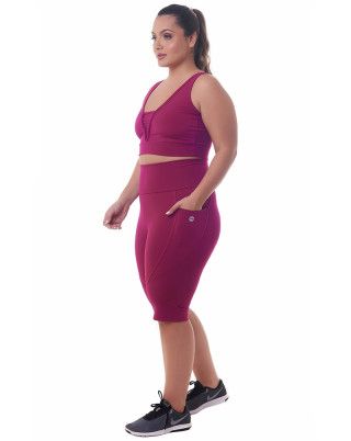 Look Flat Uban Magenta SND Fitness Top + Bermuda