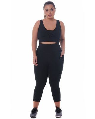 Look Flat Urban Preto SND Fitness Top + Corsário