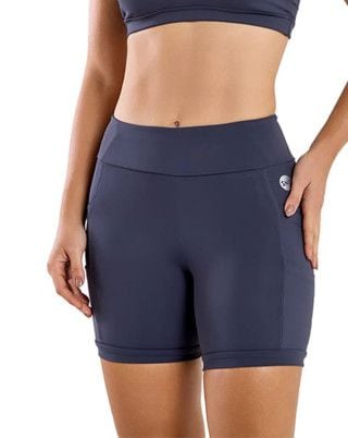 Short Feminino Runner 6 Bolsos Alta Compressão FPS UV50+ Cinza Escuro SND Fitness