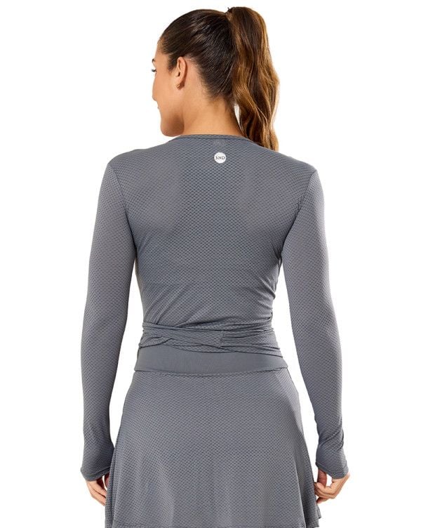 Blusa Air Microporos Transpassada Cinza SND Fitness