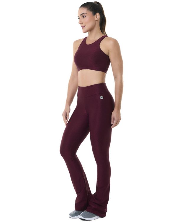 Look Trend Vinho Top + Flare Trend Vinho SND Fitness